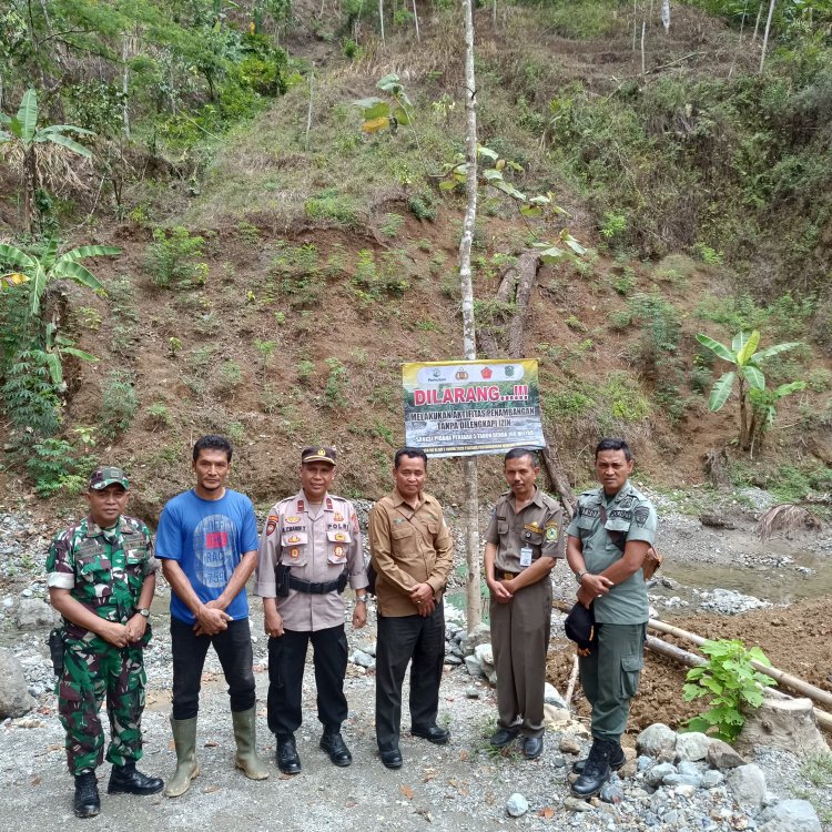 Cegah Kerusakan Hutan, Danposramil Bersama Unsur Terkait Melaksanakan Patroli Tambang Liar di Wilayah Pagedongan