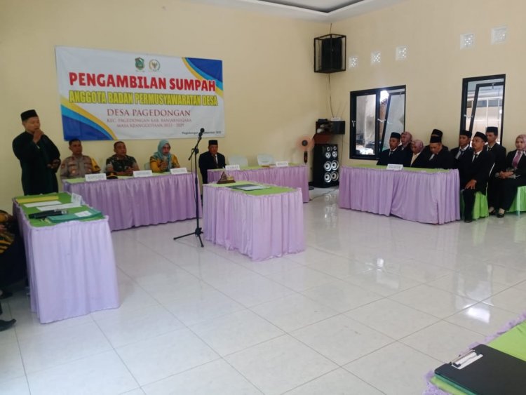 Danposramil Pagedongan Hadiri Pelantikan Dan Pengambilan Sumpah Anggota BPD Desa Pagedongan