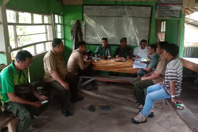 Babinsa Hadiri Rapat/Musyawarah Pendisiplinan Penjarangan Pohon Dengan RPH Watubelah