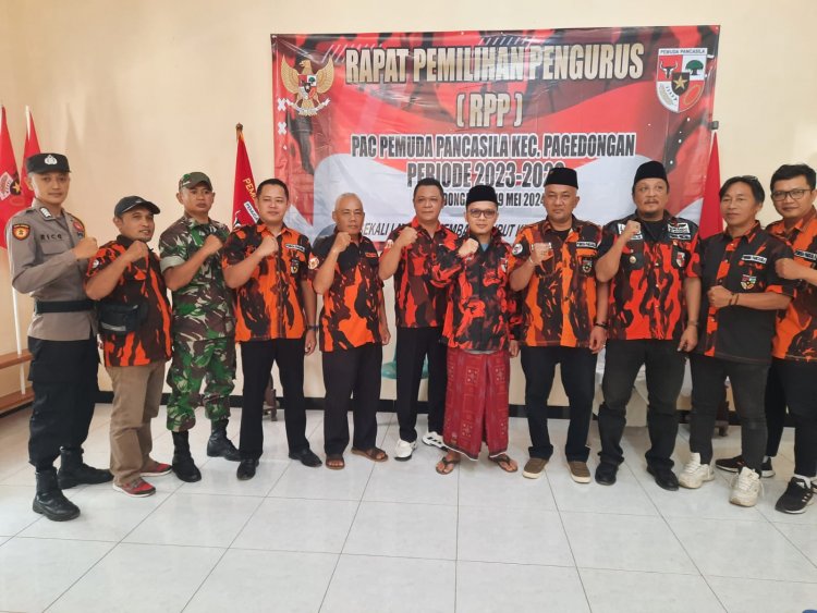 Babinsa Hadiri Undangan RPP (Rapat Pemilihan Pengurus) PAC Pemuda Pancasila Kec Pagedongan periode 2023-2026 