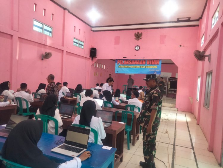 Danposramil Pagedongan Hadiri Pelaksanaan Tes Penjaringan Perangkat Desa Gentansari