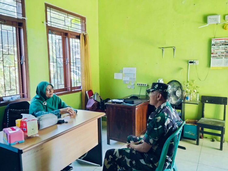 Danposramil Pagedongan Jalin Komsos Dengan Pegawai BPP Kecamatan Pagedongan 